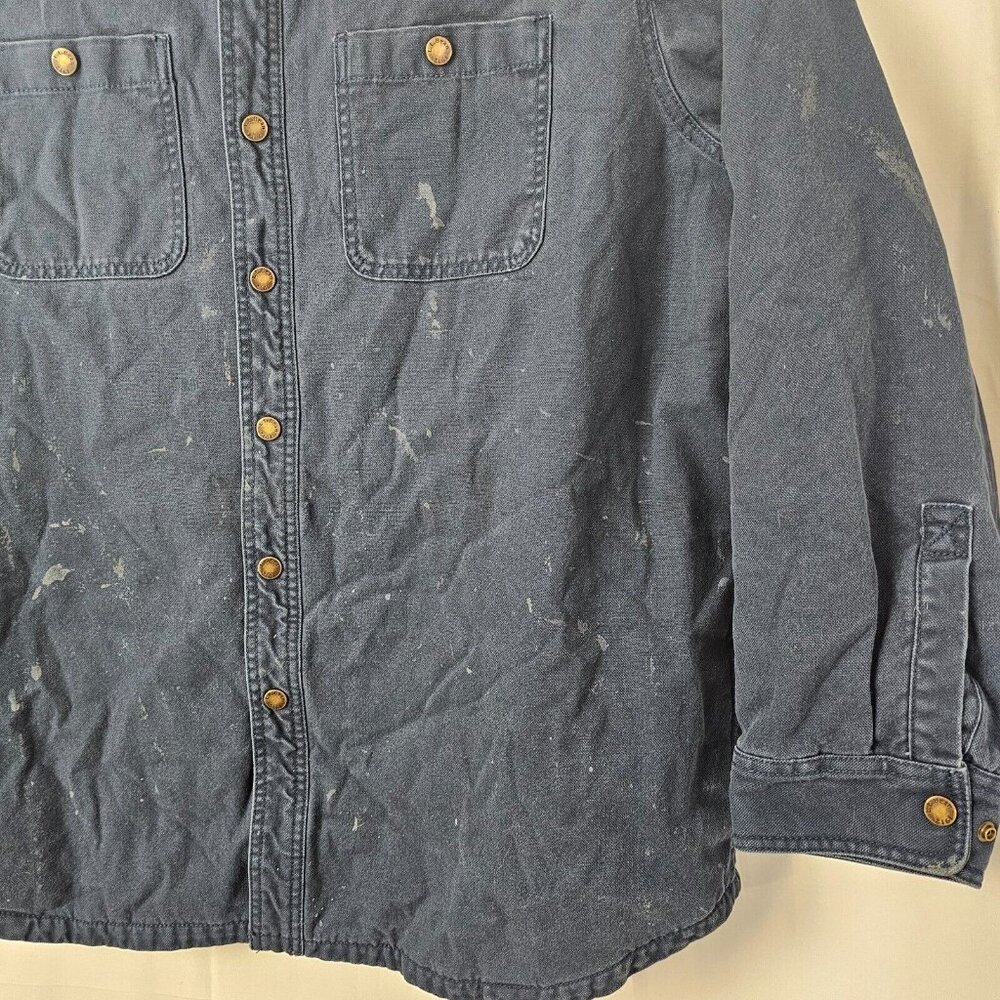 READ LL Bean Katahdin Iron Works Shirt Jacket Mens XL Fleece Lined Workwear Snap - Picture 8 of 11